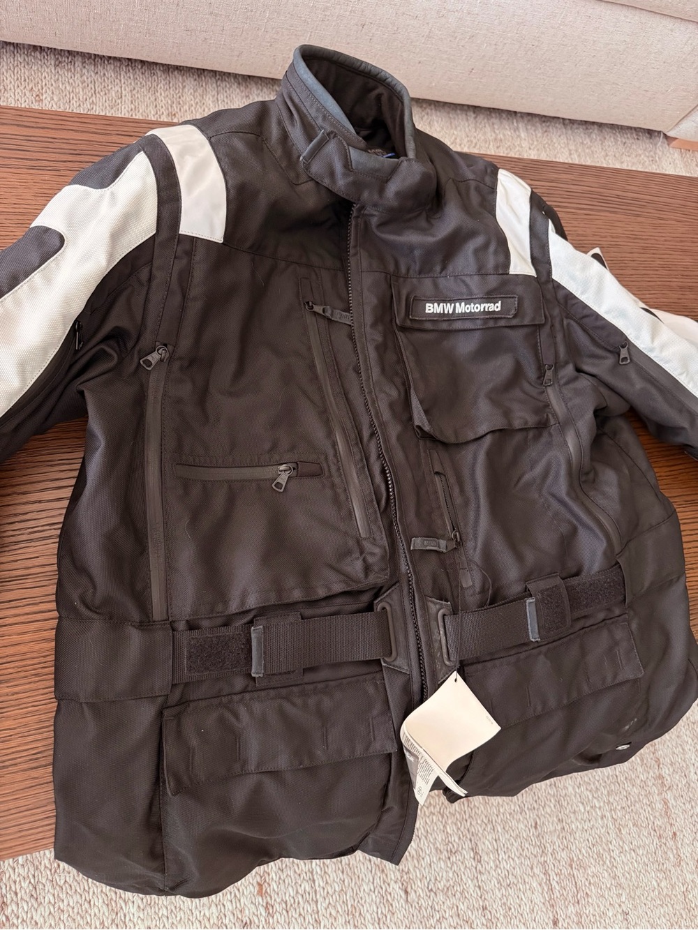BMW Black Jacket with White Shoulder Panels